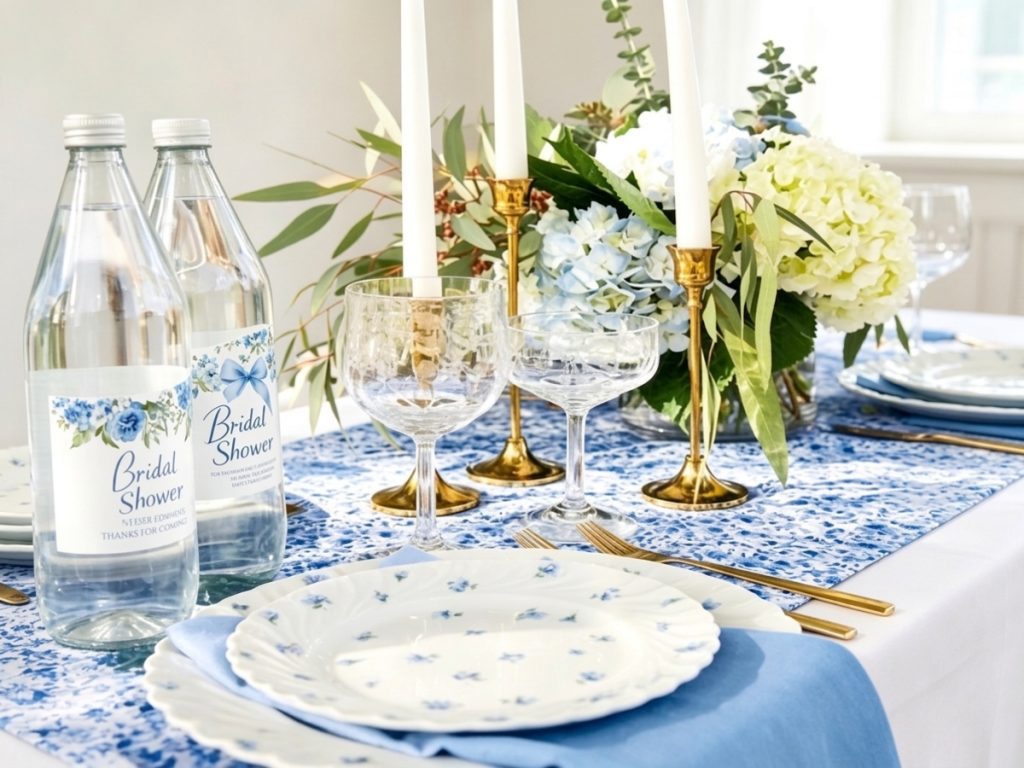 blue floral tablecloth
