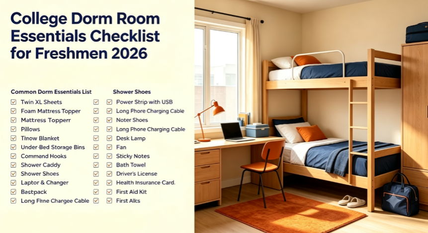 college dorm room essentials checklist