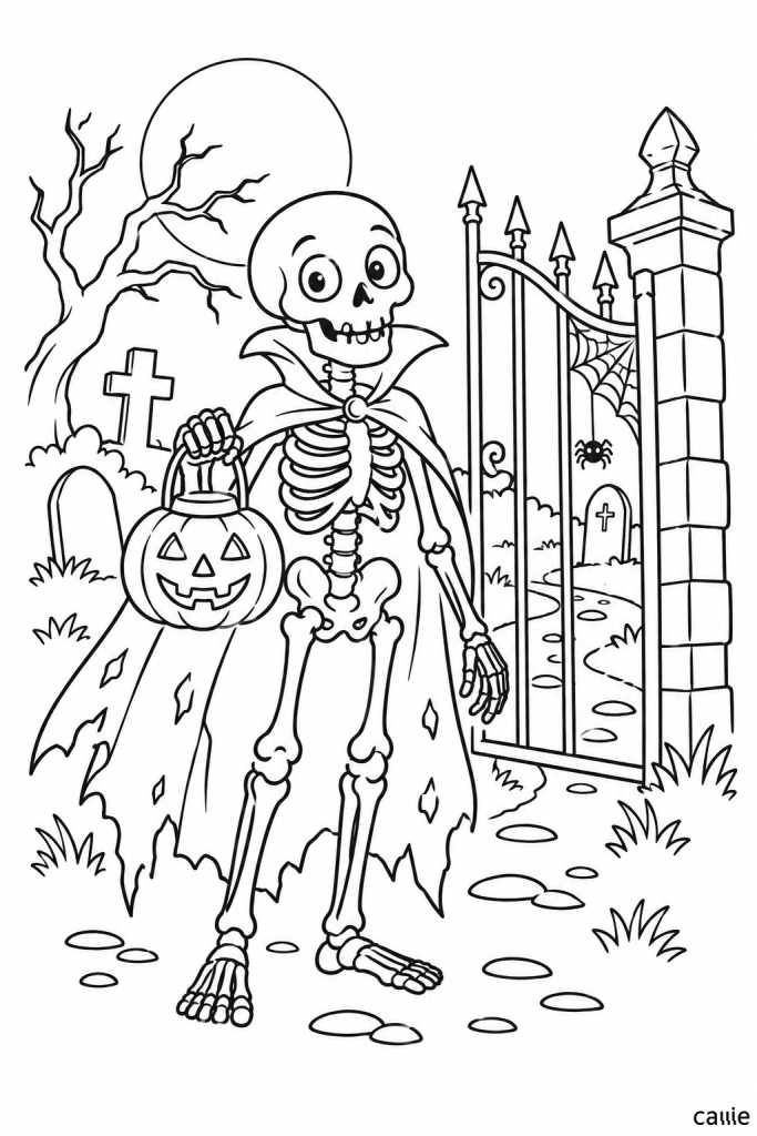 skeleton gatekeeper cemetery gate