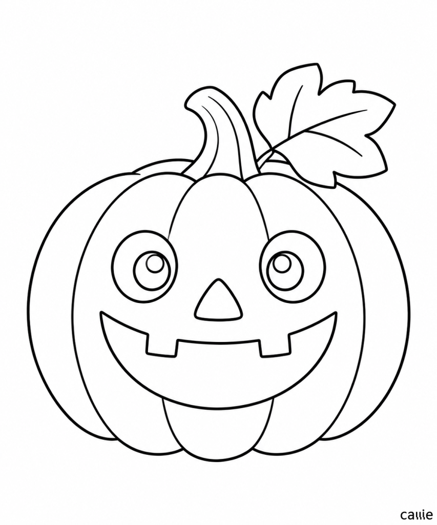 halloween laughing jack-o-lantern coloring page for toddlers