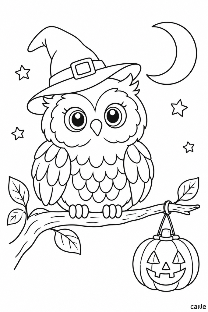 wizard owl and jack-o-lantern