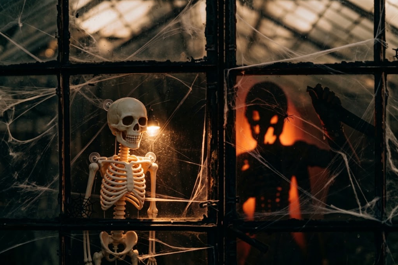 Skeleton to the inside of a front window