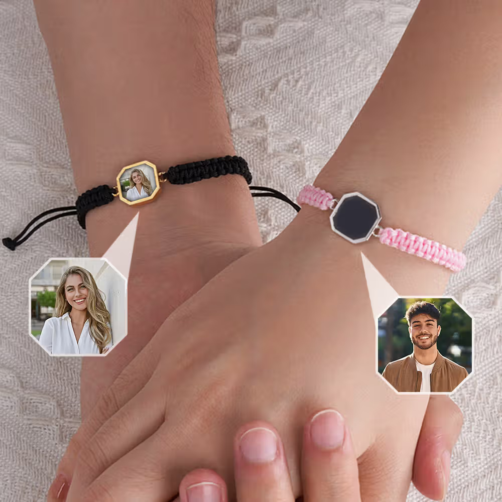 adjustable braided heat-activated photo bracelet