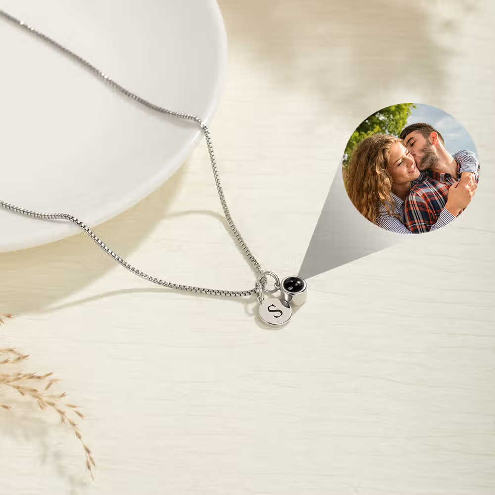 double-charm photo projection necklace